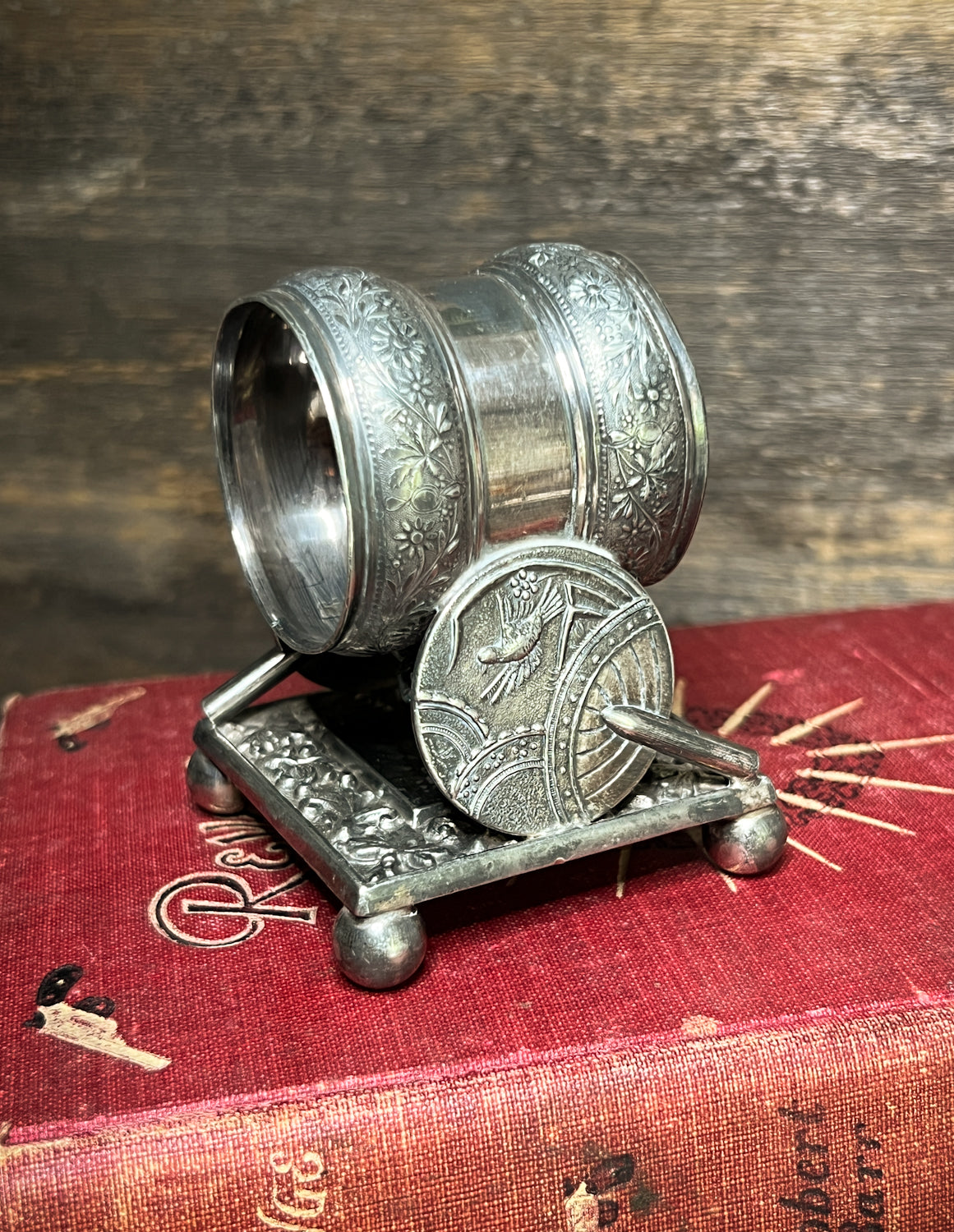 6 Victorian Style Silver Plated outlet Napkin Rings